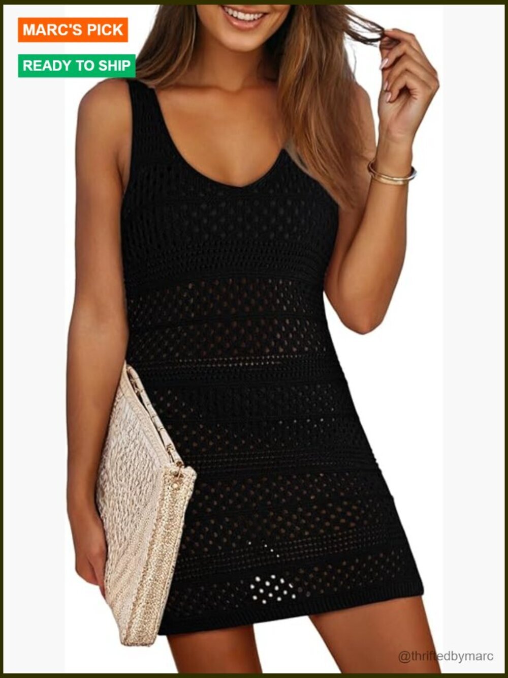 Crochet Hollow Out Knit Swimwear Cover Up Dress Beach Summer 2026